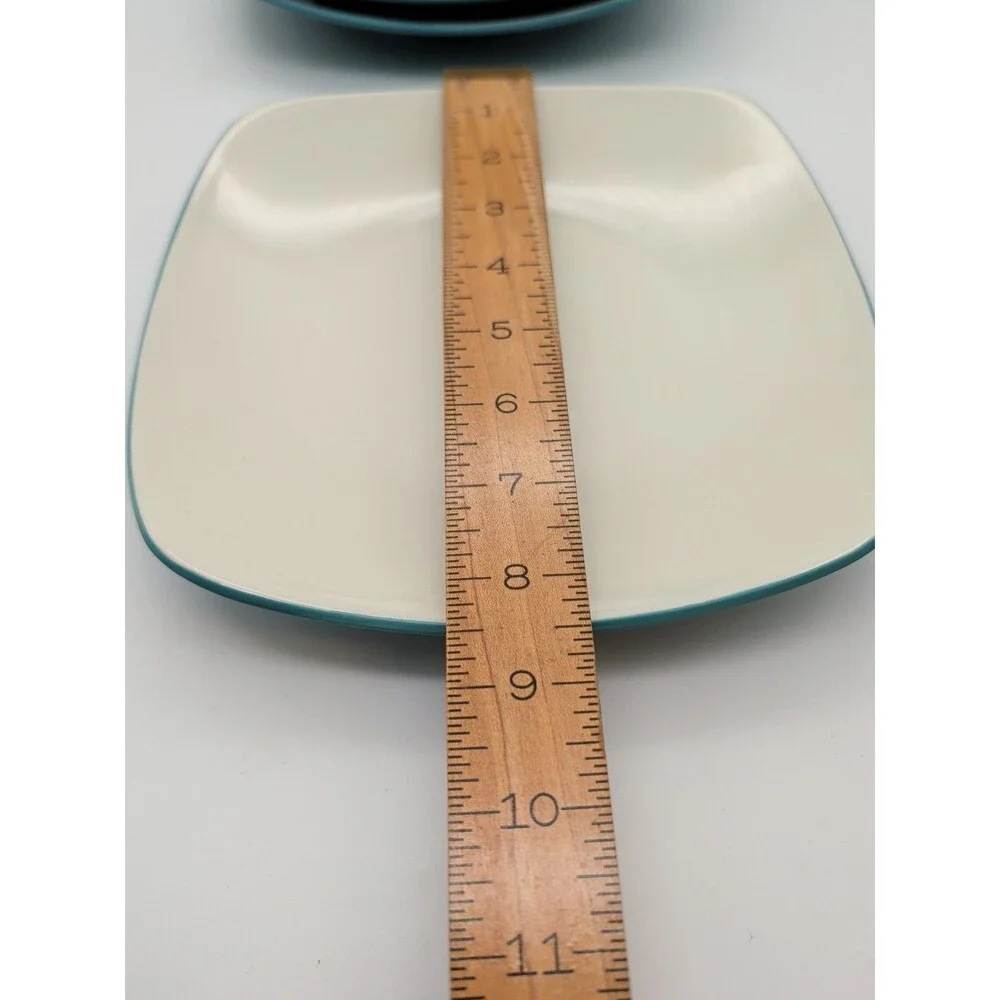 Vtg Noritake Colorwave Turquoise Square Salad Plates Set Of 4